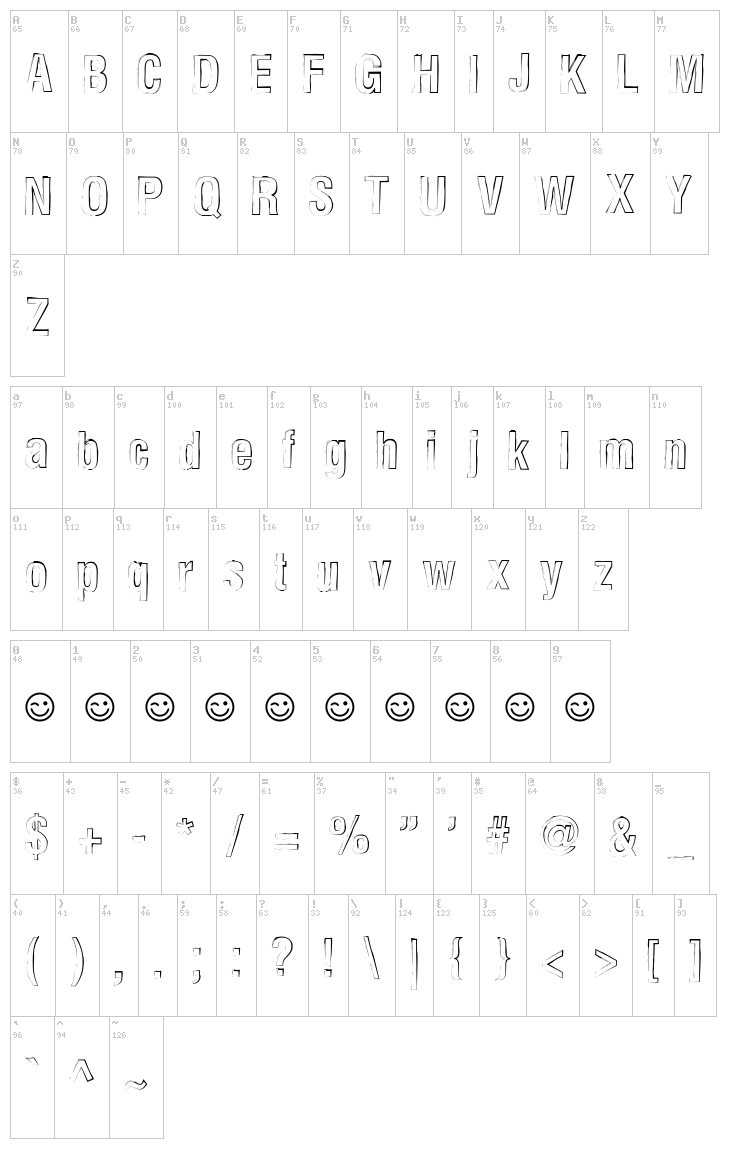 Newside FP font map
